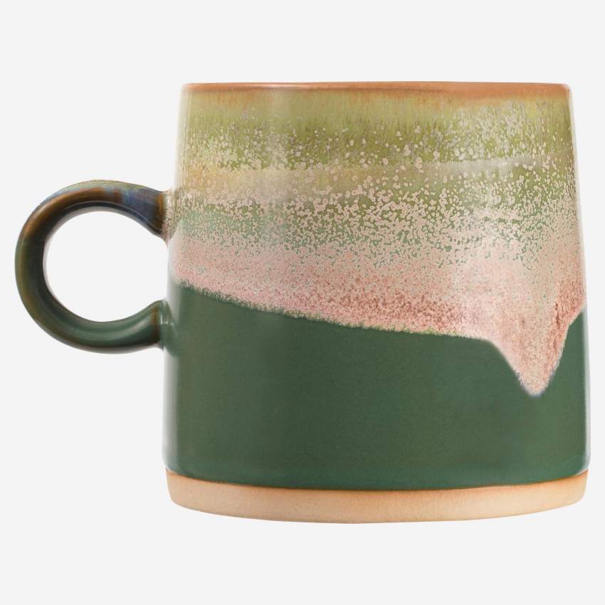 Tasse aus Sandstein mit reaktiver Glasur - Grün - 350 ml