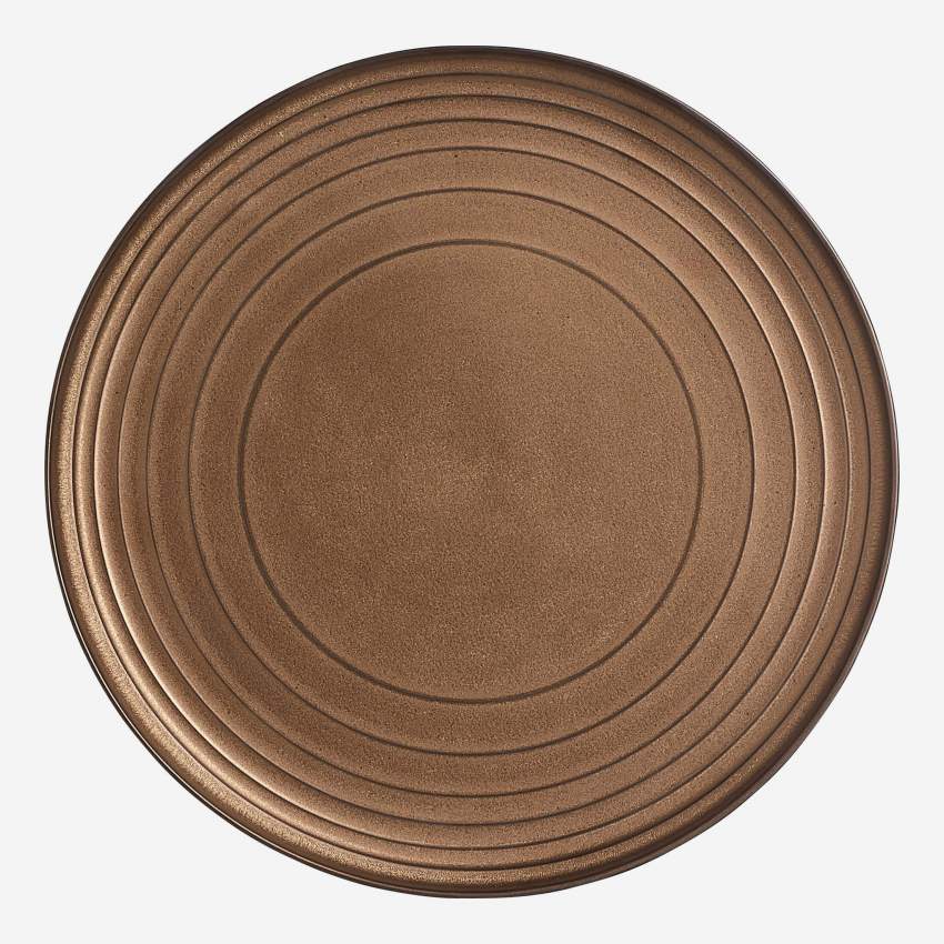 Assiette plate en porcelaine - 28 cm - Doré