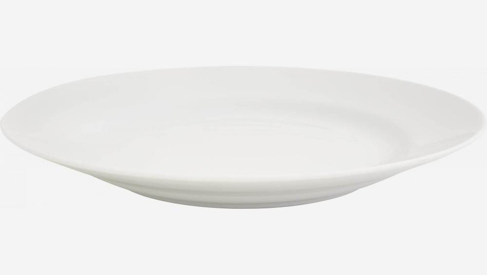 Flacher Teller aus Porzellan - 28 cm - Weiß - Design by Queensberry & Hunt