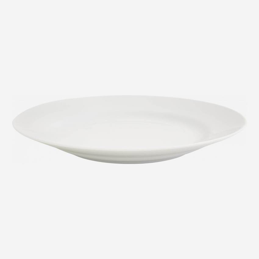 Prato de sobremesa em porcelana - 23 cm - Branco - Design by Queensberry & Hunt