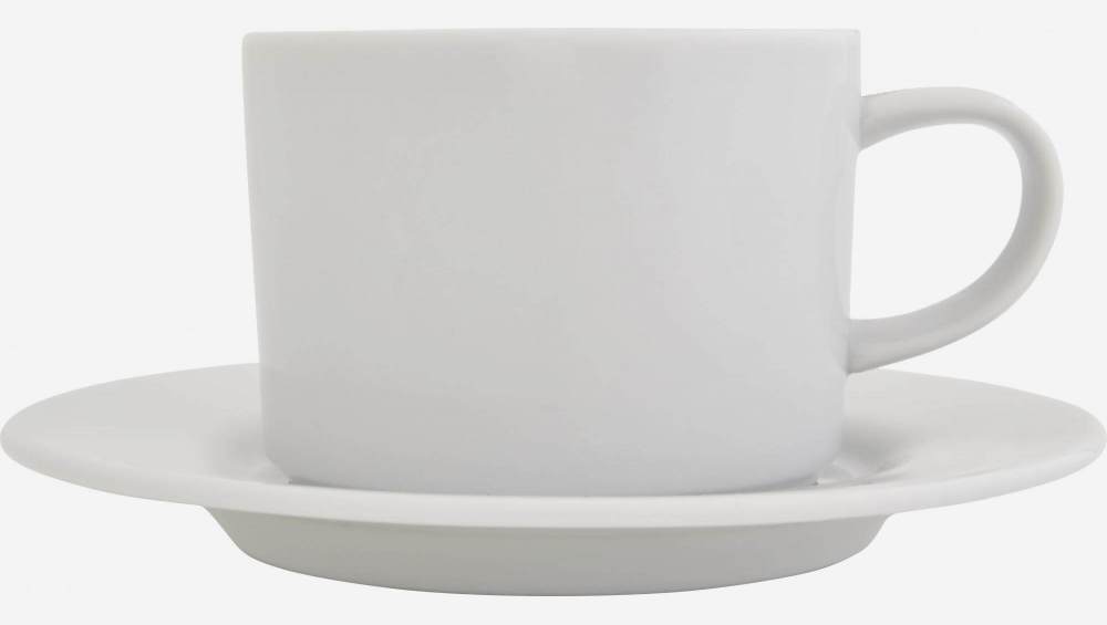 Tasse à thé avec soucoupe en porcelaine - Blanc - Design by Queensberry & Hunt