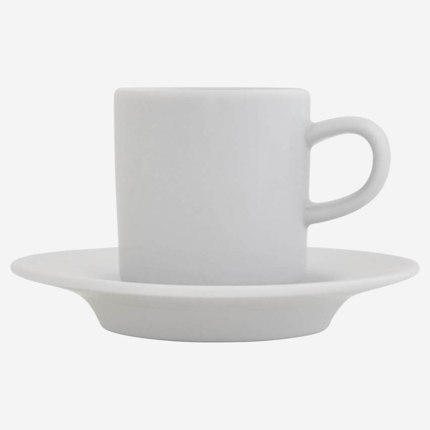 Chávena de café com pires em porcelana - Branco - Design by Queensberry & Hunt