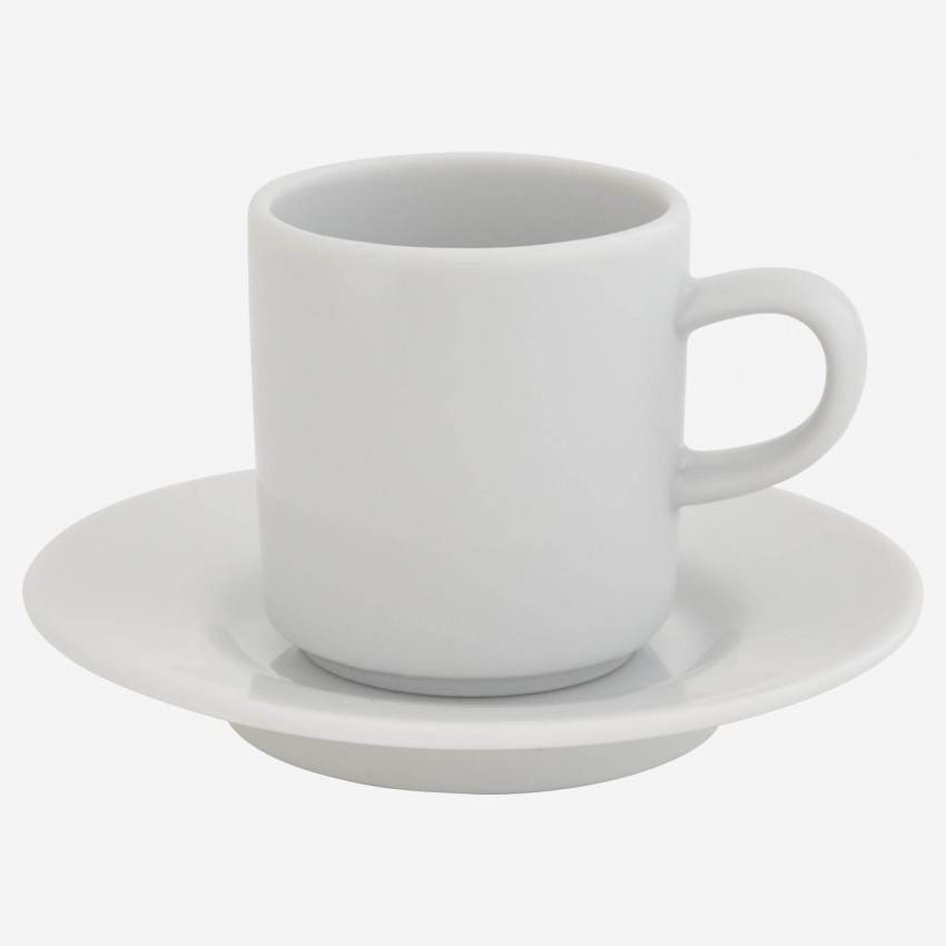 Espressotasse mit Untertasse aus Porzellan - Weiß - Design by Queensberry & Hunt