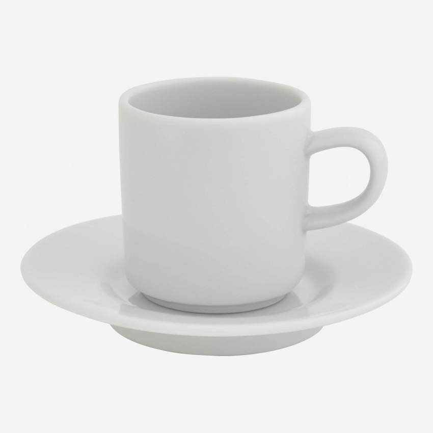 Chávena de café com pires em porcelana - Branco - Design by Queensberry & Hunt