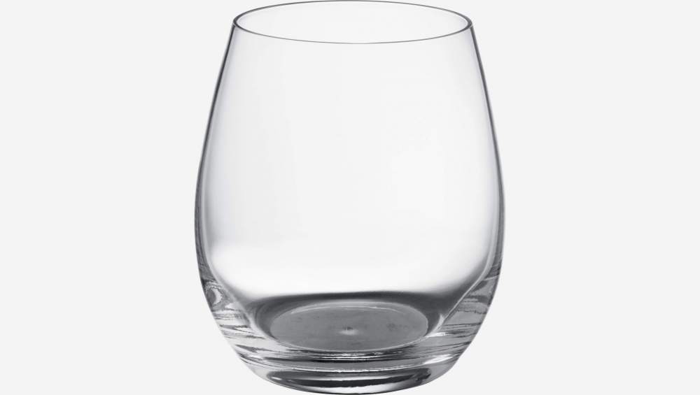 Set van 6 glazen bekers - 400 ml - Transparant