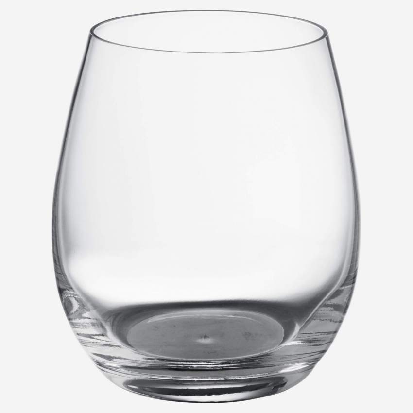 Set van 6 glazen bekers - 400 ml - Transparant