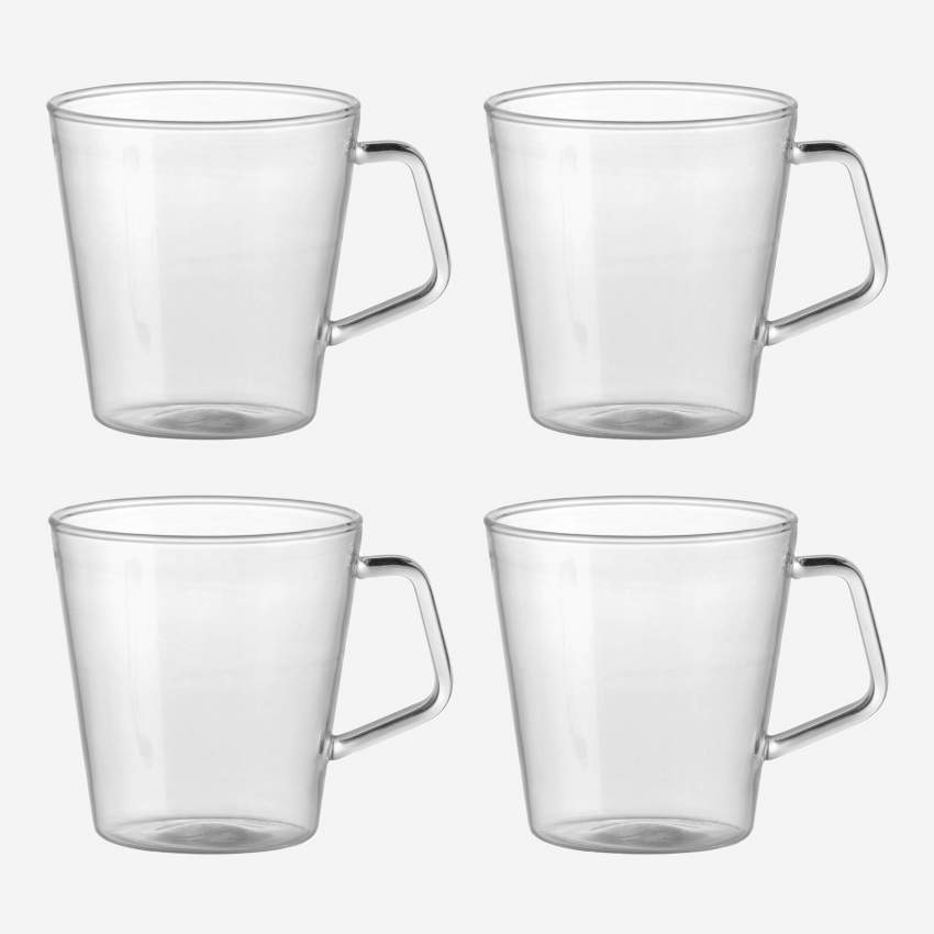 Set de 4 mugs en verre