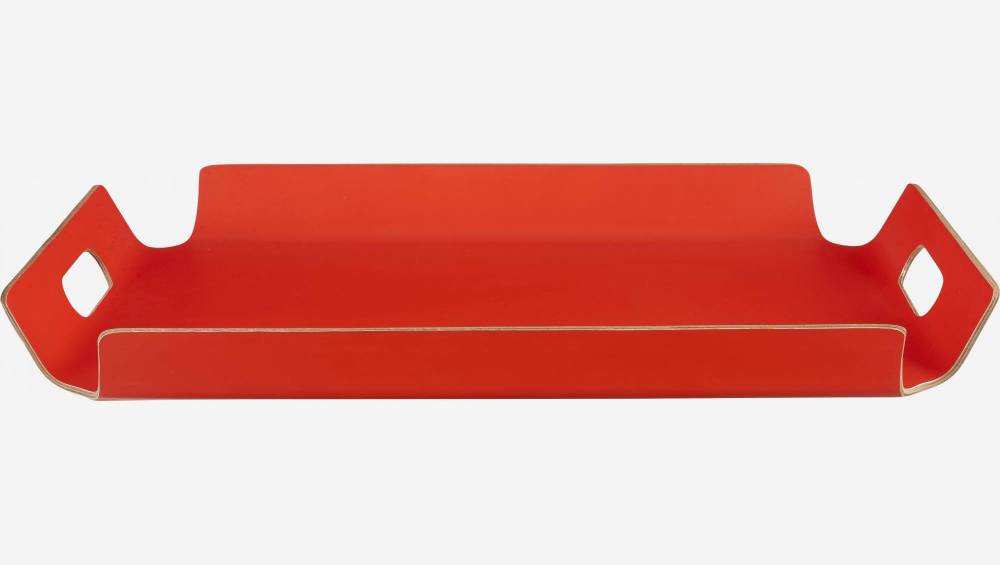 Tablett, 47 cm, aus Holz, rot