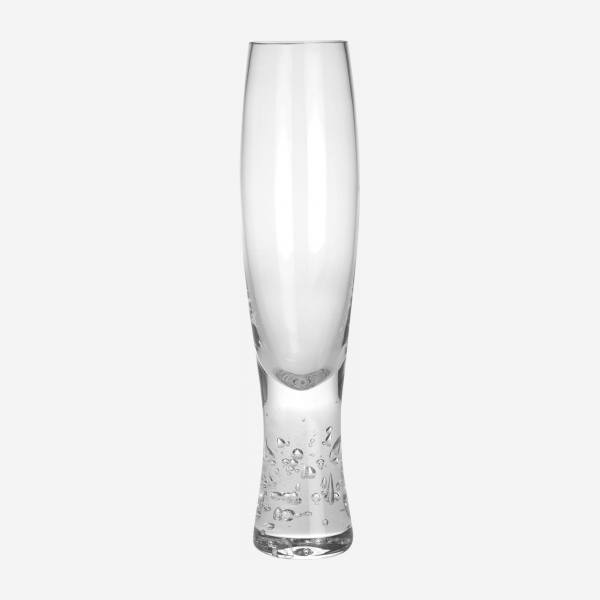 Lot de 4 flûtes à champagne en verre bullé – 125 ml