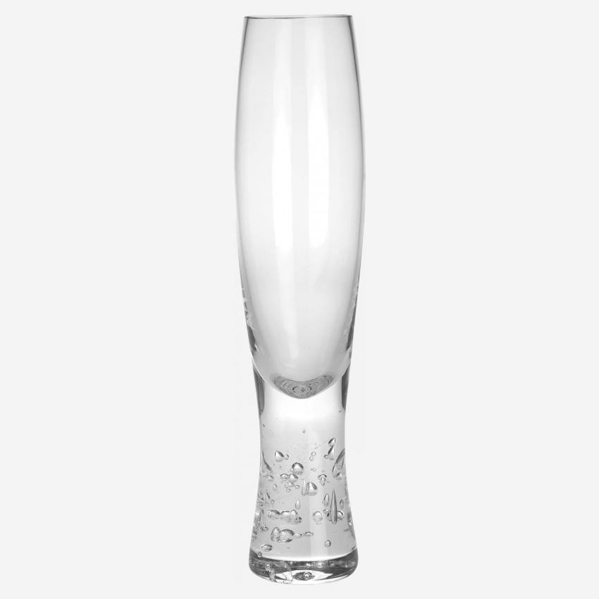 Set 4 copas de champán de vidrio con burbujas – 125 ml