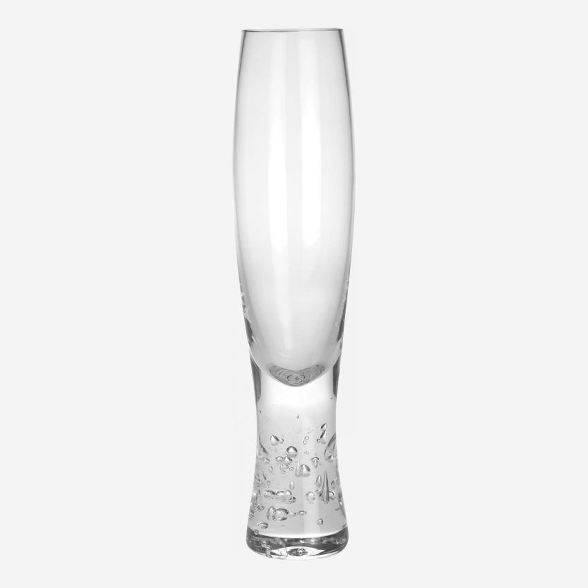 Lot de 4 flûtes à champagne en verre bullé – 125 ml