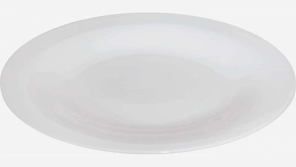 Prato de sobremesa em porcelana - 21 cm – Branco 