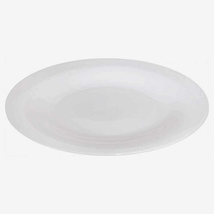 Assiette à dessert en porcelaine - 21 cm - Blanc 
