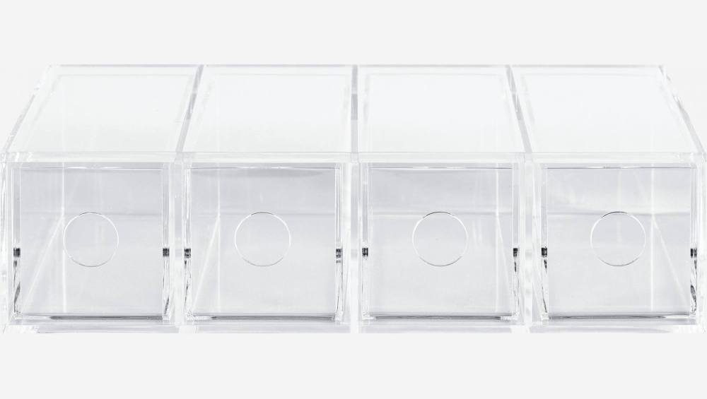 4 scomparti per vetri acrilici - Trasparente