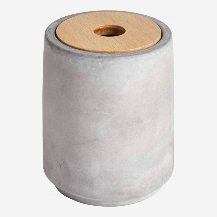 Caixa p/ algodão em betão e madeira - Cinzento