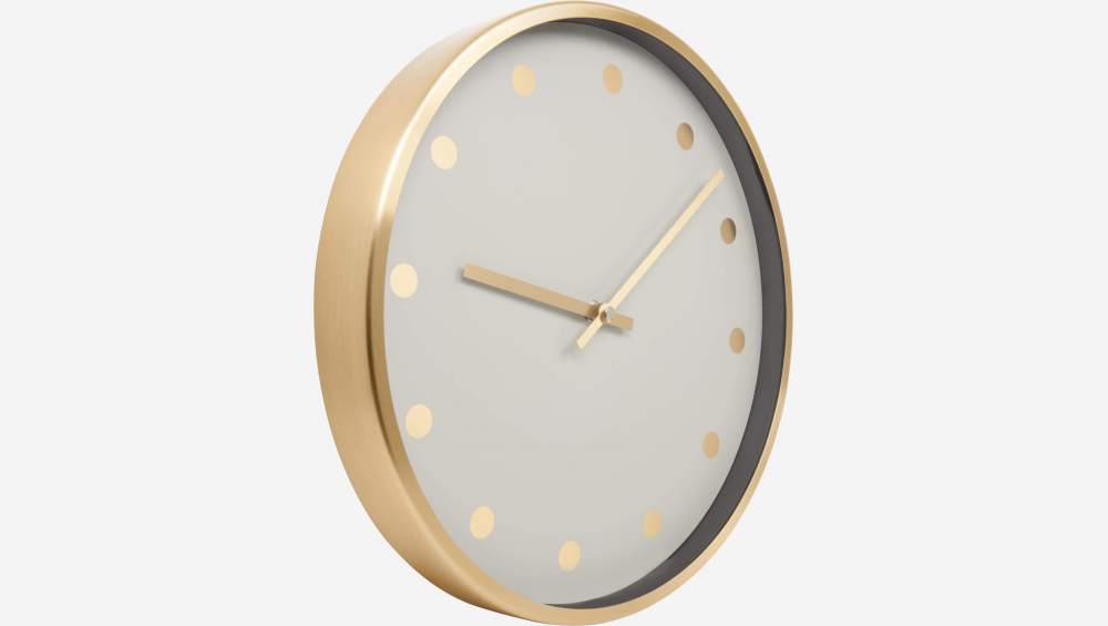 Relógio de parede em metal 33cm dourado