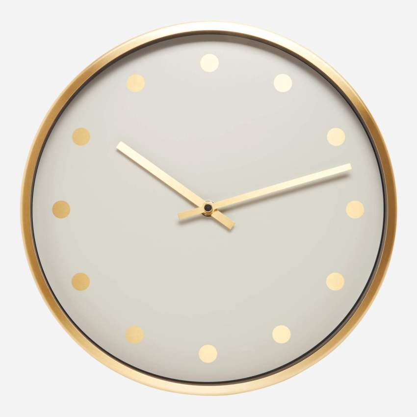 Horloge murale en métal 33cm dorée
