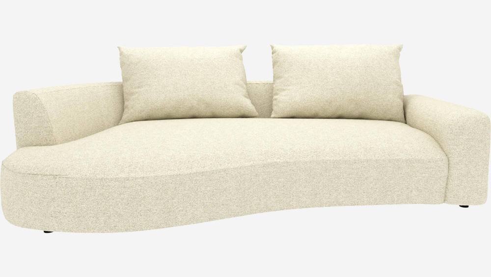 Canapé d'angle gauche de forme organique en tissu Venezia - Blanc craie 