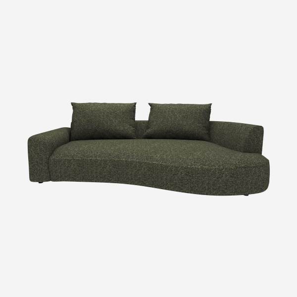 Canapé d'angle droit de forme organique en tissu Lucca - Vert mousse 