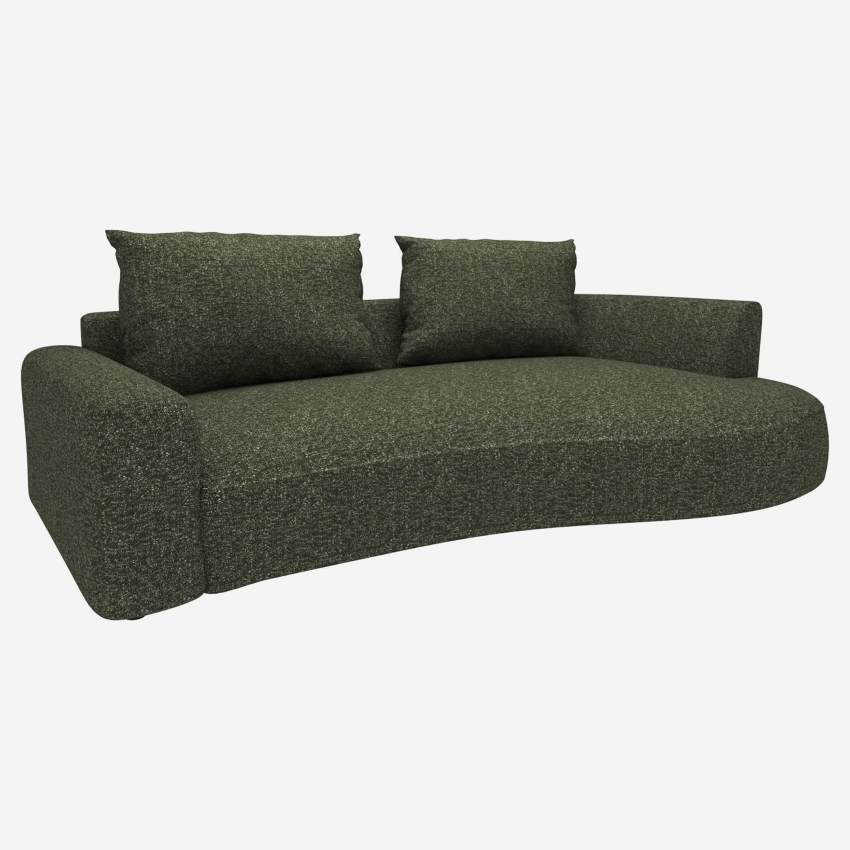 Canapé d'angle droit de forme organique en tissu Lucca - Vert mousse 