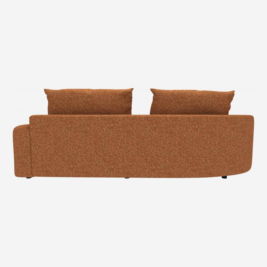 Canapé d'angle gauche de forme organique en tissu Lucca - Marron noisette 