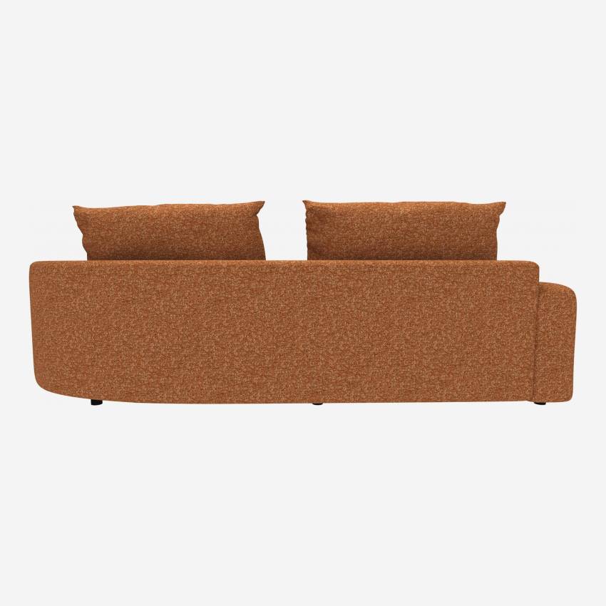 Canapé d'angle droit de forme organique en tissu Lucca - Marron noisette 