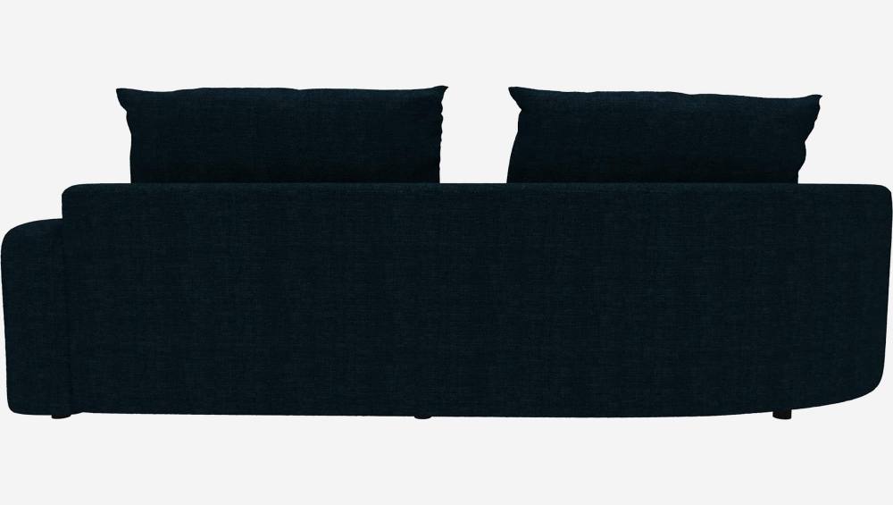 Canapé d'angle gauche de forme organique en tissu Melina - Bleu encre 