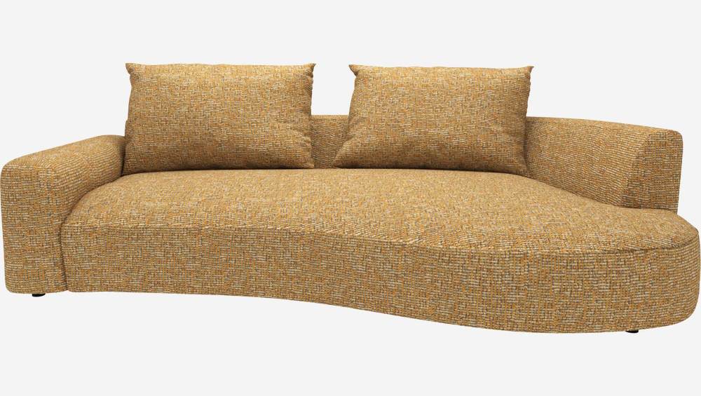 Canapé d'angle droit de forme organique en tissu Alba - Jaune soleil 