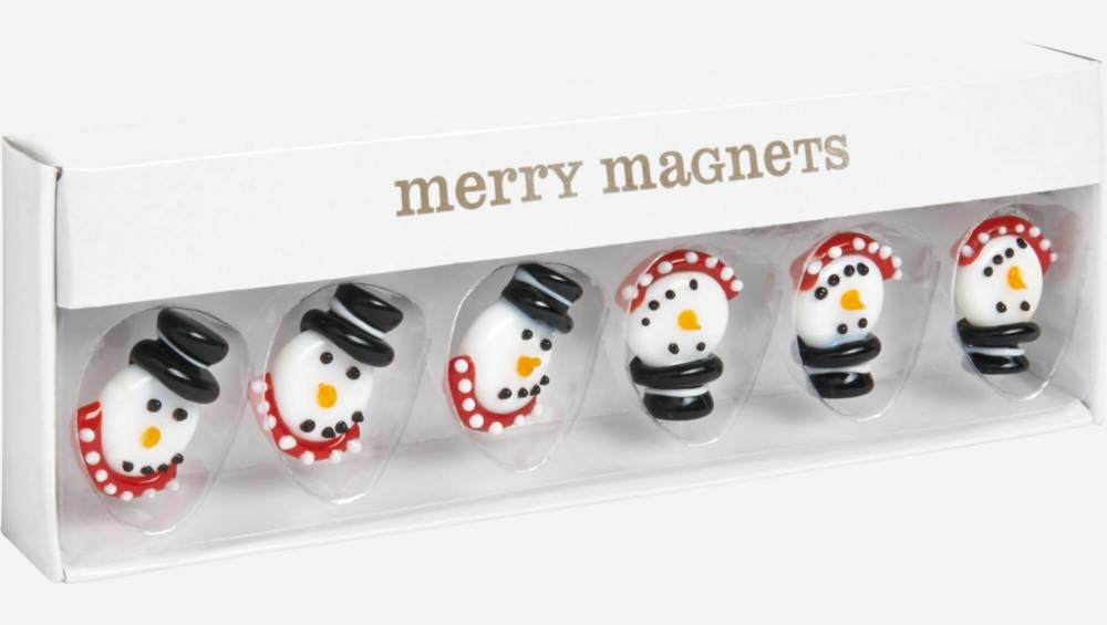 Set de 6 magnets bonhomme de neige