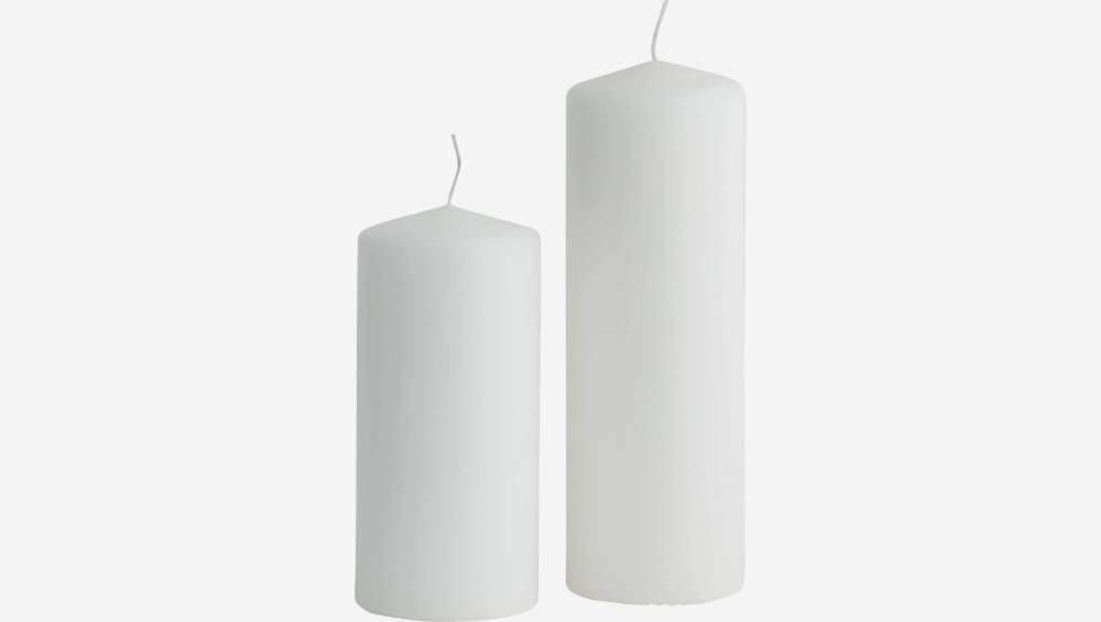 Zylinderförmige Kerze, 10cm, weiß