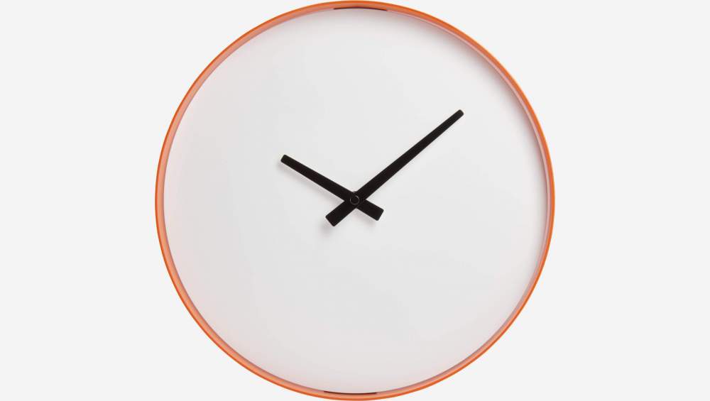 Reloj de pared metal naranja
