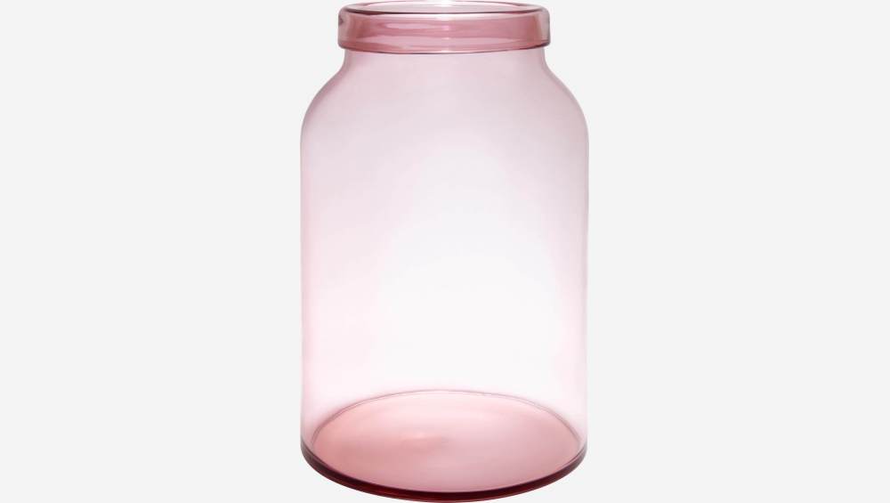 Vase, 30cm, aus Glas, rosa
