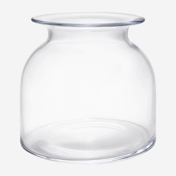 Vase, 18cm, aus Glas, transparent