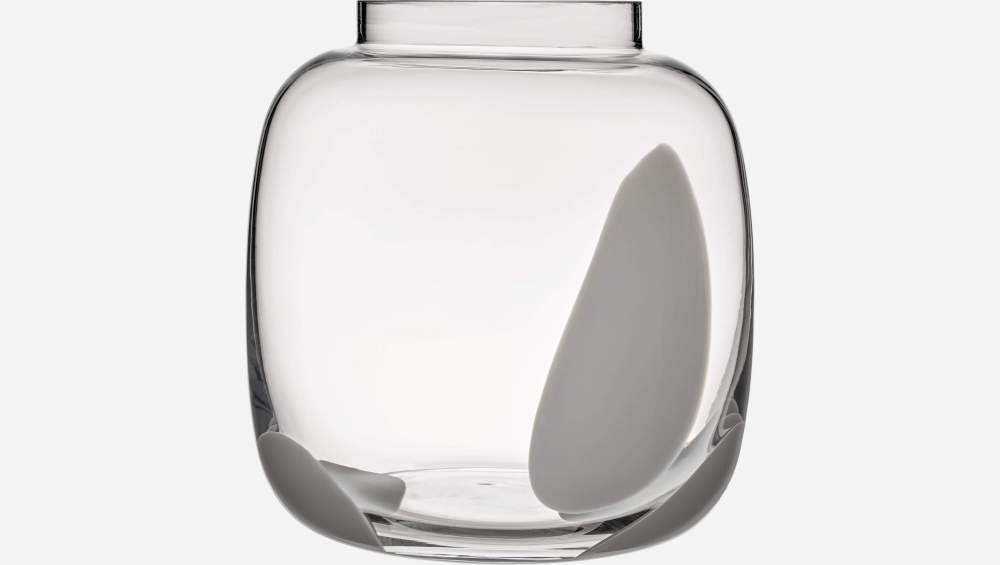 Vase en verre points blancs Taille S 