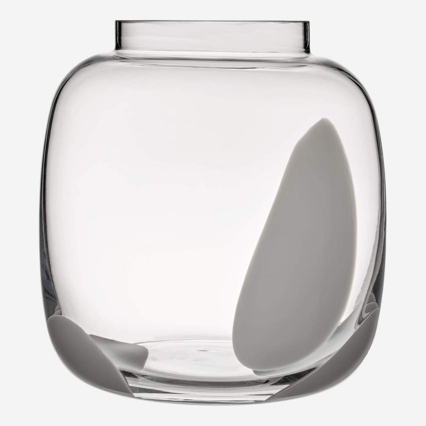 Vase en verre points blancs Taille S 