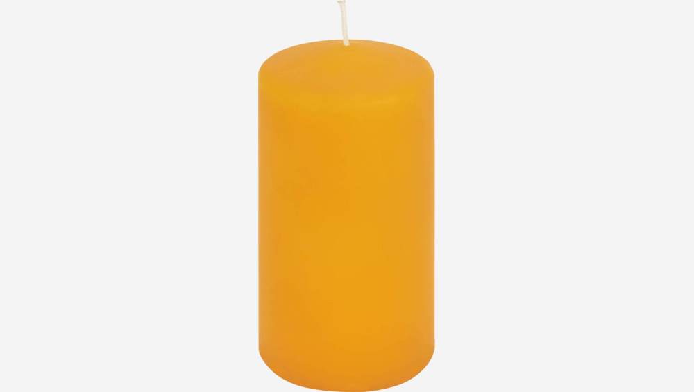 Zylinderförmige Kerze 13 cm, senfgelb