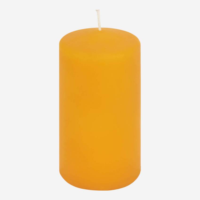 Zylinderförmige Kerze 13 cm, senfgelb