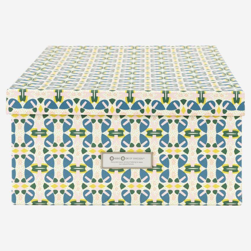 Caja de almacenaje - L - Verde - estampado Madeline - design by Floriane Jacques