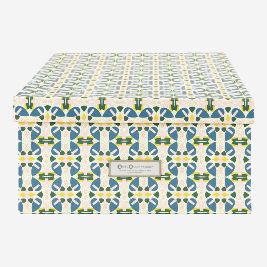 Caja de almacenaje - L - Verde - estampado Madeline - design by Floriane Jacques