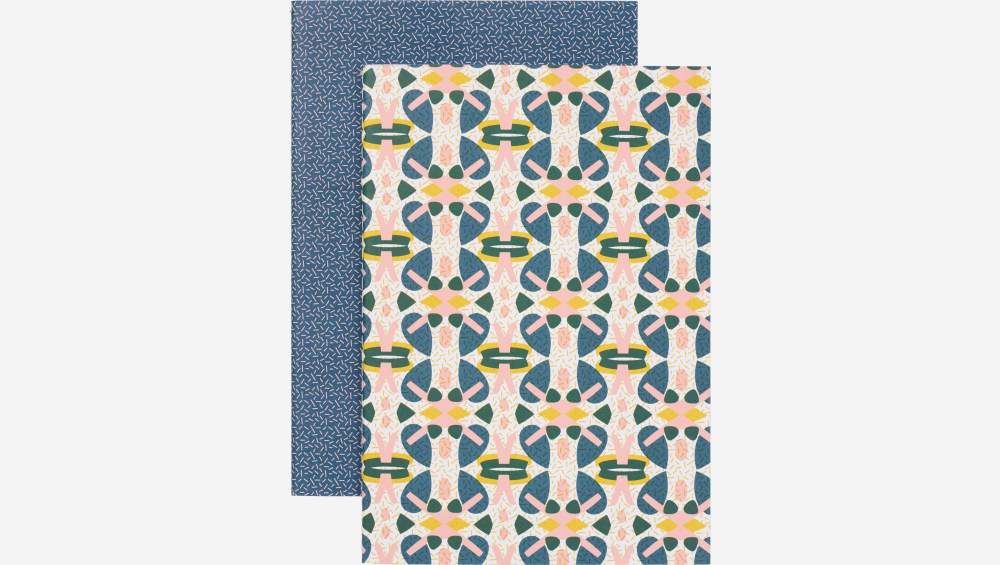 Quaderno A5 verde (set di 2) - motivi Madeline - design di Floriane Jacques
