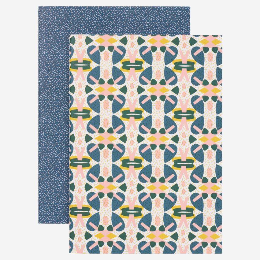 Quaderno A5 verde (set di 2) - motivi Madeline - design di Floriane Jacques