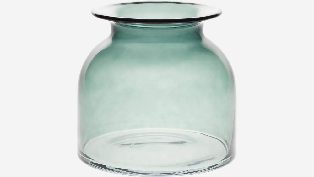 Vase 18 cm - Verre - Bleu gris
