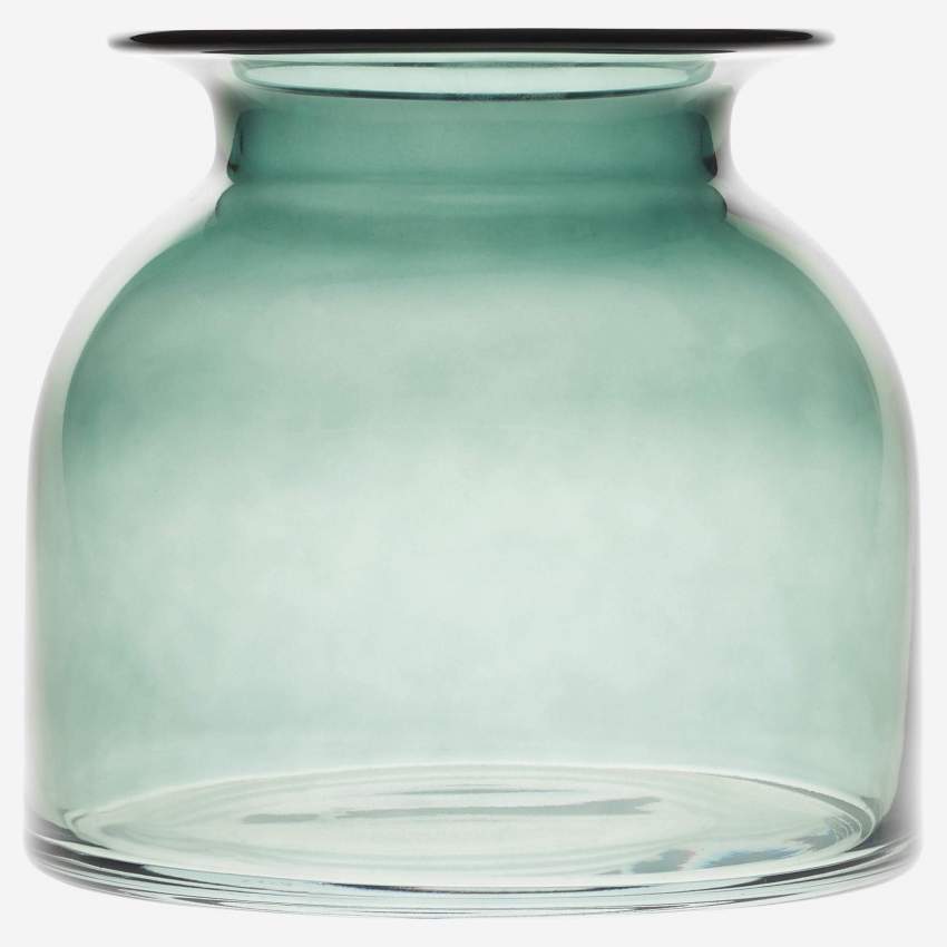 Vaso 18 cm - Vetro - Blu grigio