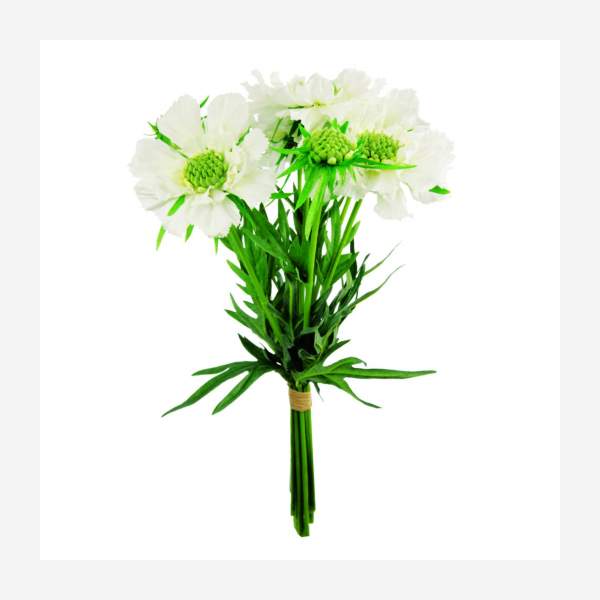 Bouquet artificiel de Scabioses 35.5cm blanches