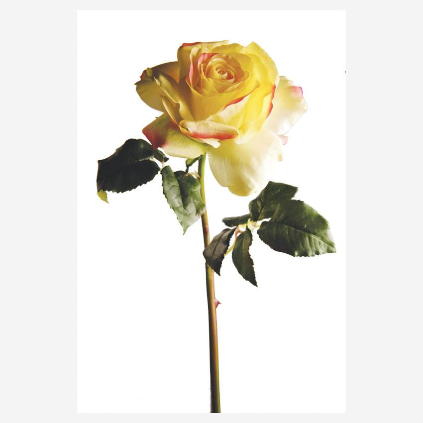 Rosa artificial- 57cm -amarilla
