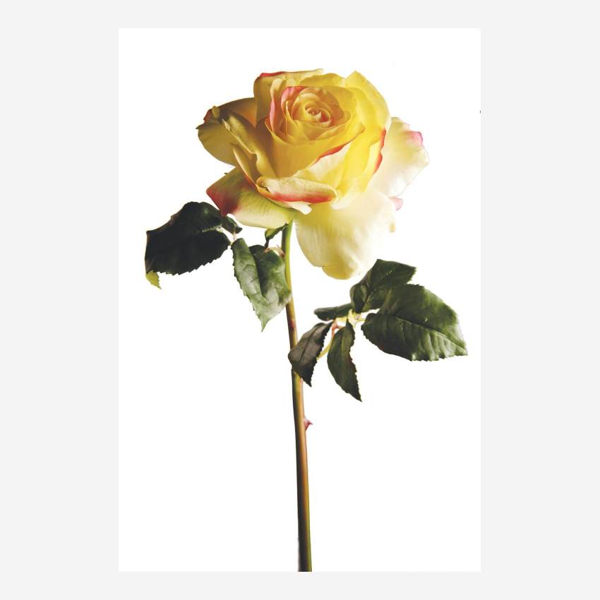 Rose artificielle - 57 cm - jaune