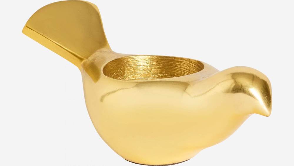Portacandele a forma di uccello in metallo - Oro