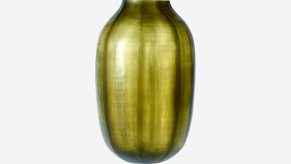 Vase en verre soufflé - Taille L - Vert et Gris