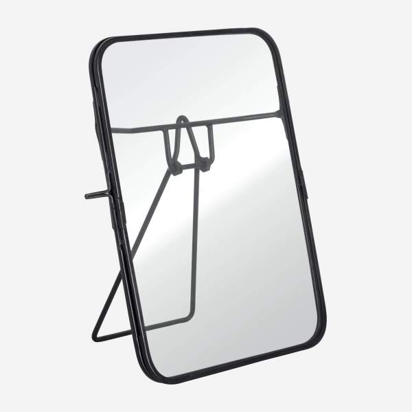 Specchio in metallo - 14x19cm - Nero