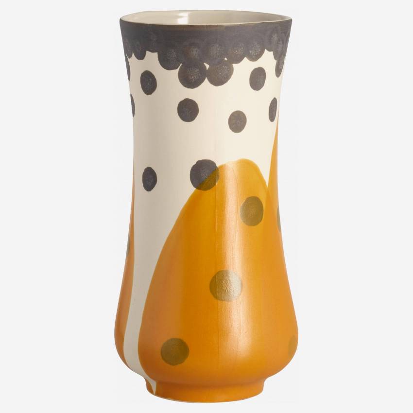 Vase aus Sandstein - 24,5 cm - Orange